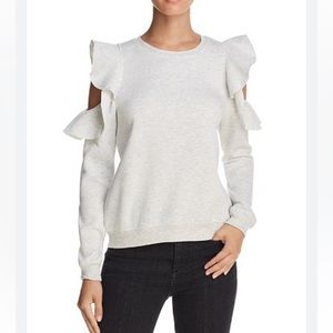 Rebecca minkoff Gracie ruffle cold shoulder sweatshirt size XS